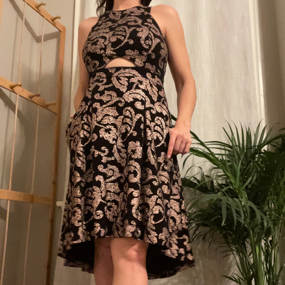 Gorgeous Gorgeous Guess Los Angeles Hi-low Black & Rose Gold Dress